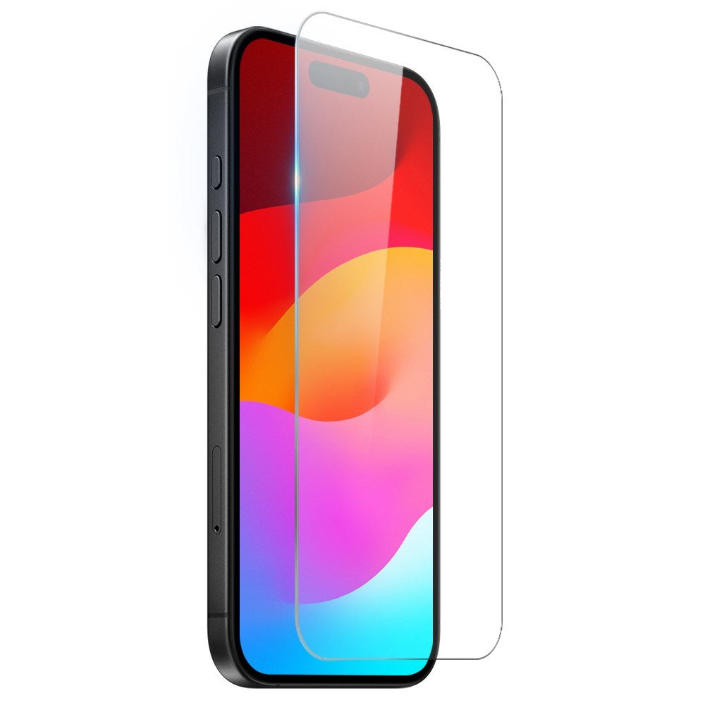 NORTHJO iPhone 17 2-i-1 Skyddspaket m. Stötabsorberande Flexibelt Plast Skal & Härdat Skärmskyddsglas - Genomskinlig