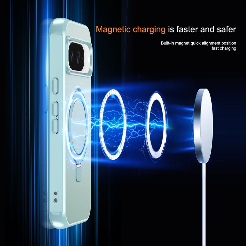 EIDERWOOD Google Pixel 10 / 10 Pro / 9 / 9 Pro Hybrid Skal med Kickstand - MagSafe Kompatibel - Ljusblå