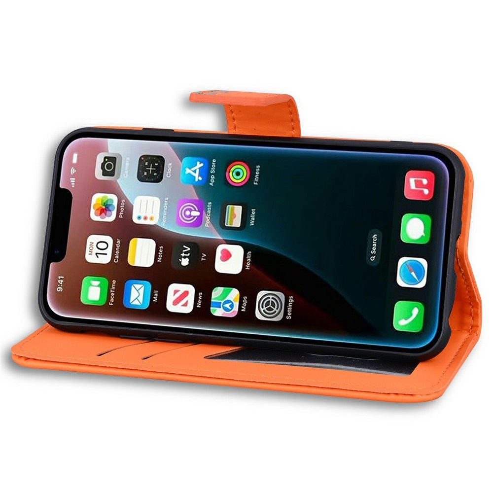 iPhone 17e / 16e Konstläder Fodral m. Figur - Orange