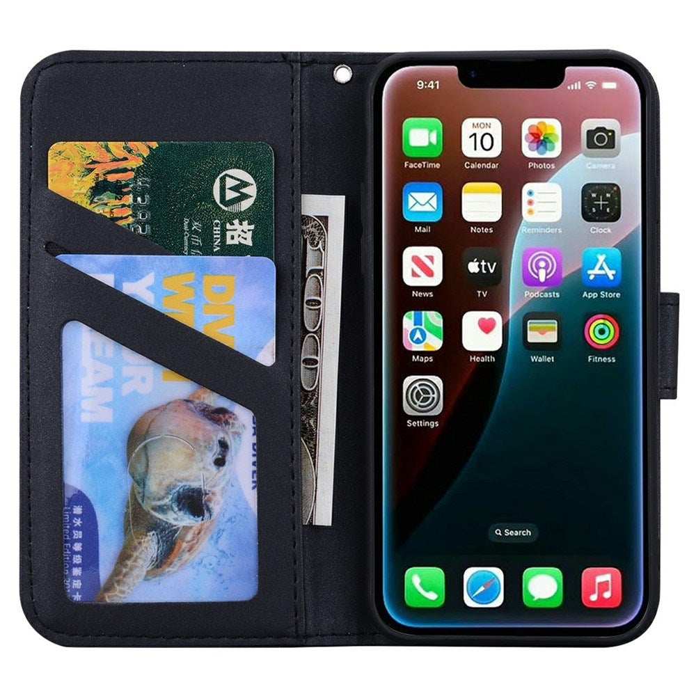iPhone 17e / 16e Konstläder Fodral m. Figur - Svart
