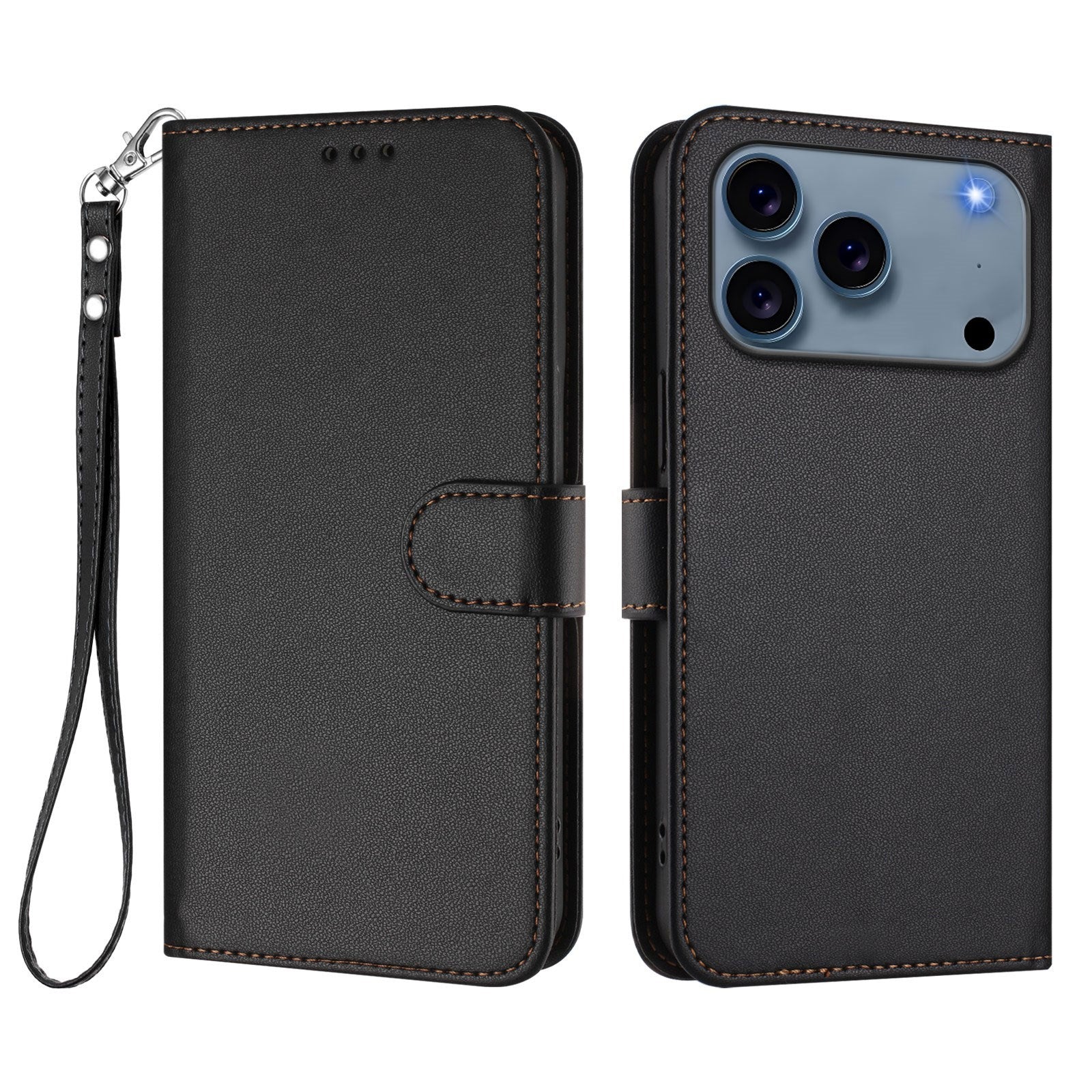 iPhone 18 Pro Max / 17 Pro Max EIDERWOOD Konstläder Fodral m. Rem - Svart