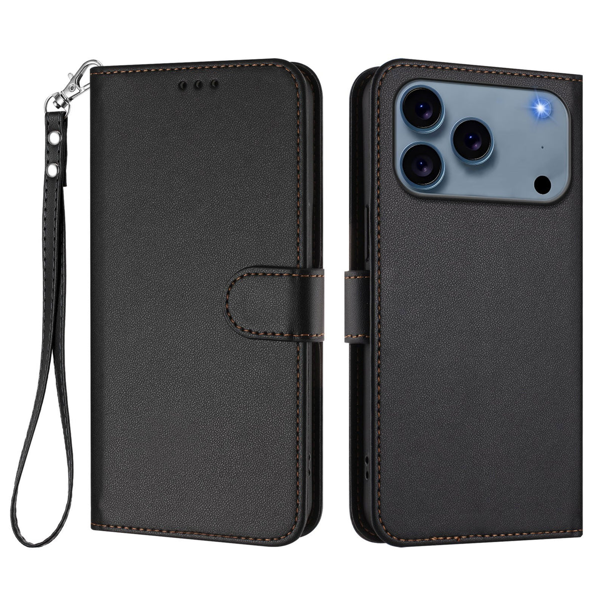 iPhone 18 Pro Max / 17 Pro Max EIDERWOOD Konstläder Fodral m. Rem - Svart