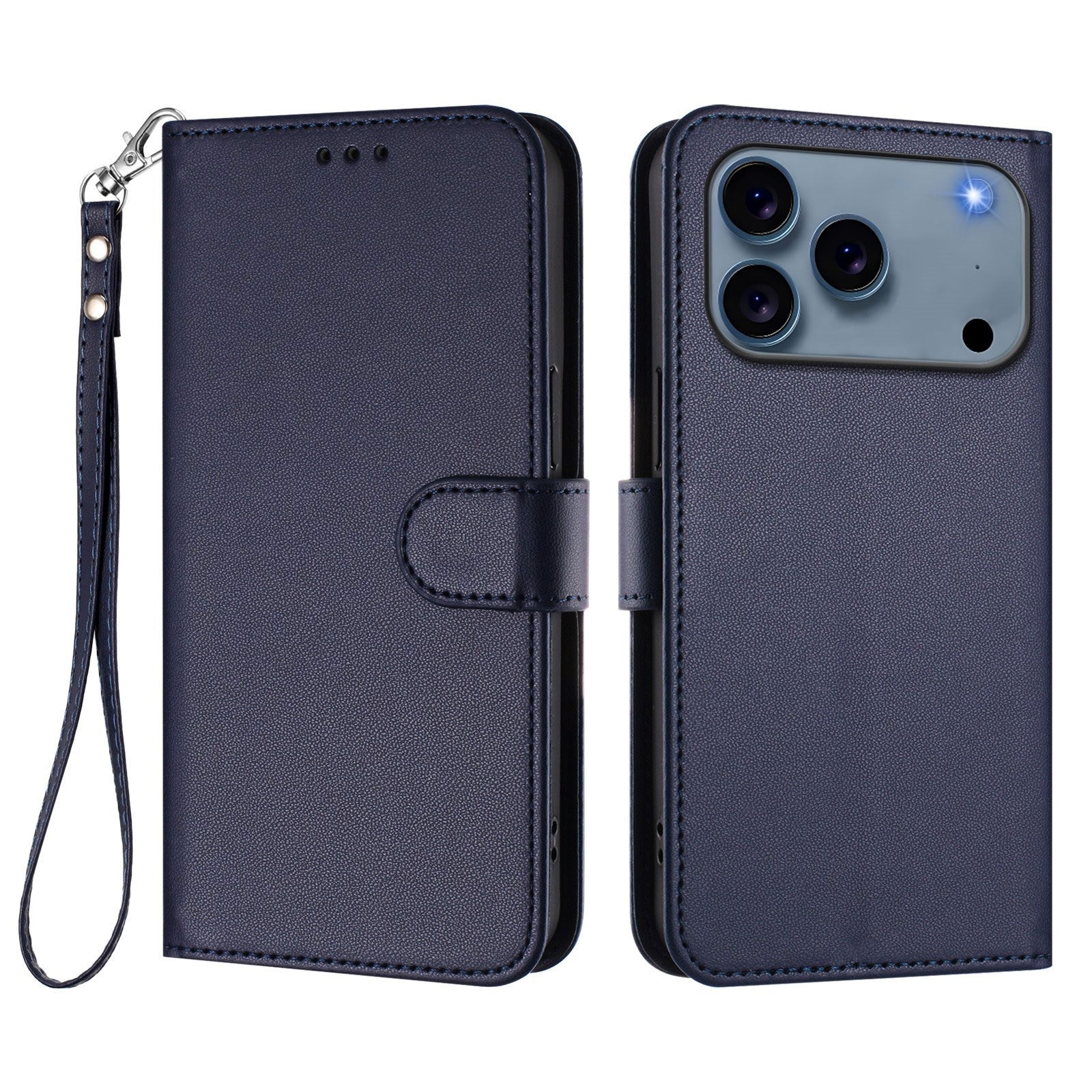 iPhone 18 Pro Max / 17 Pro Max EIDERWOOD Konstläder Fodral m. Rem - Blå