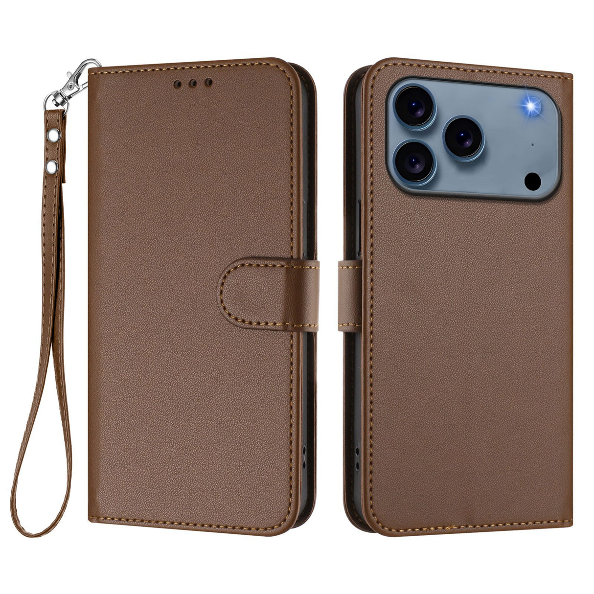 iPhone 18 Pro Max / 17 Pro Max EIDERWOOD Konstläder Fodral m. Rem - Brun