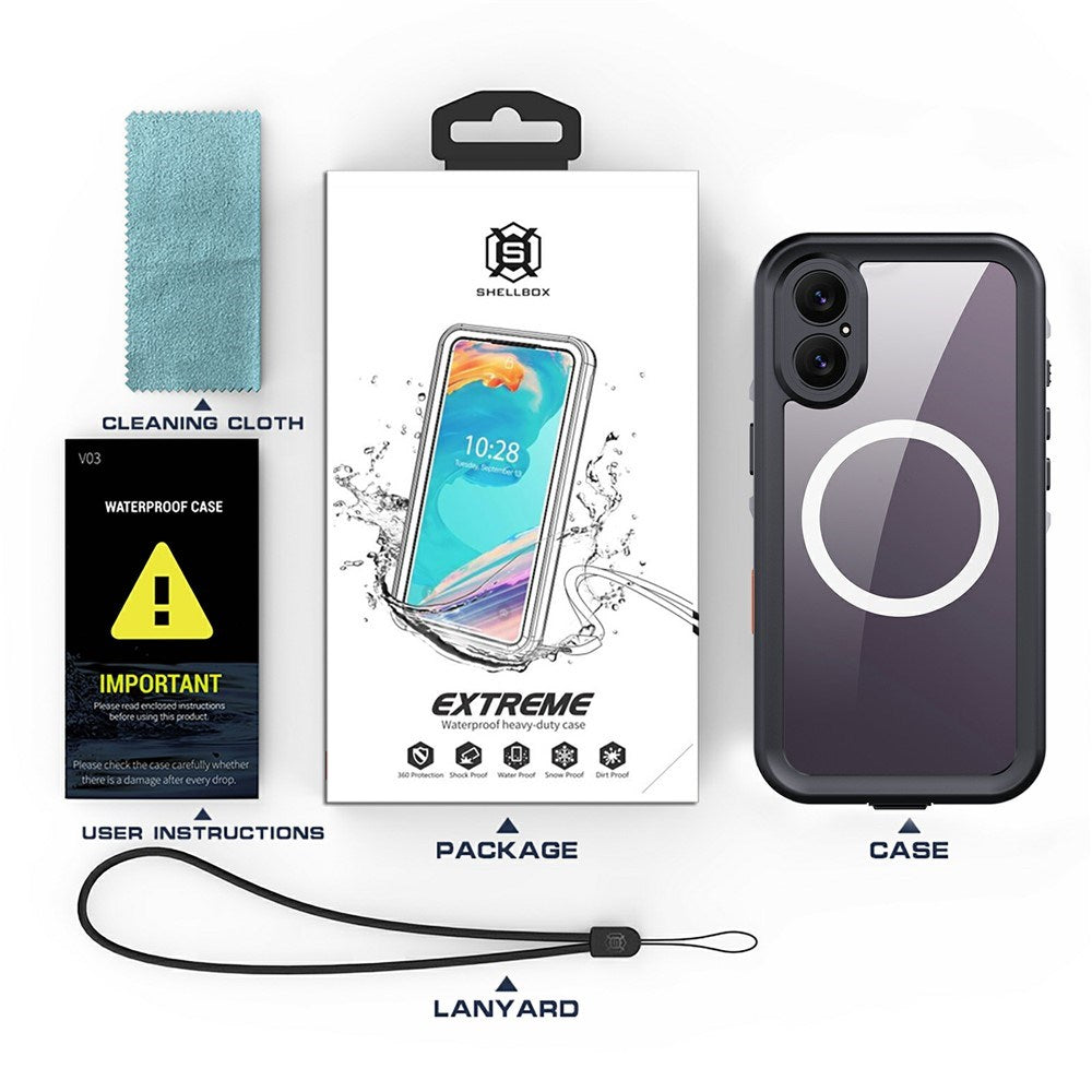 EIDERWOOD iPhone 17 Vattentätt Hantverkar Skal m. Skärmskydd & Rem - MagSafe Kompatibel - Svart