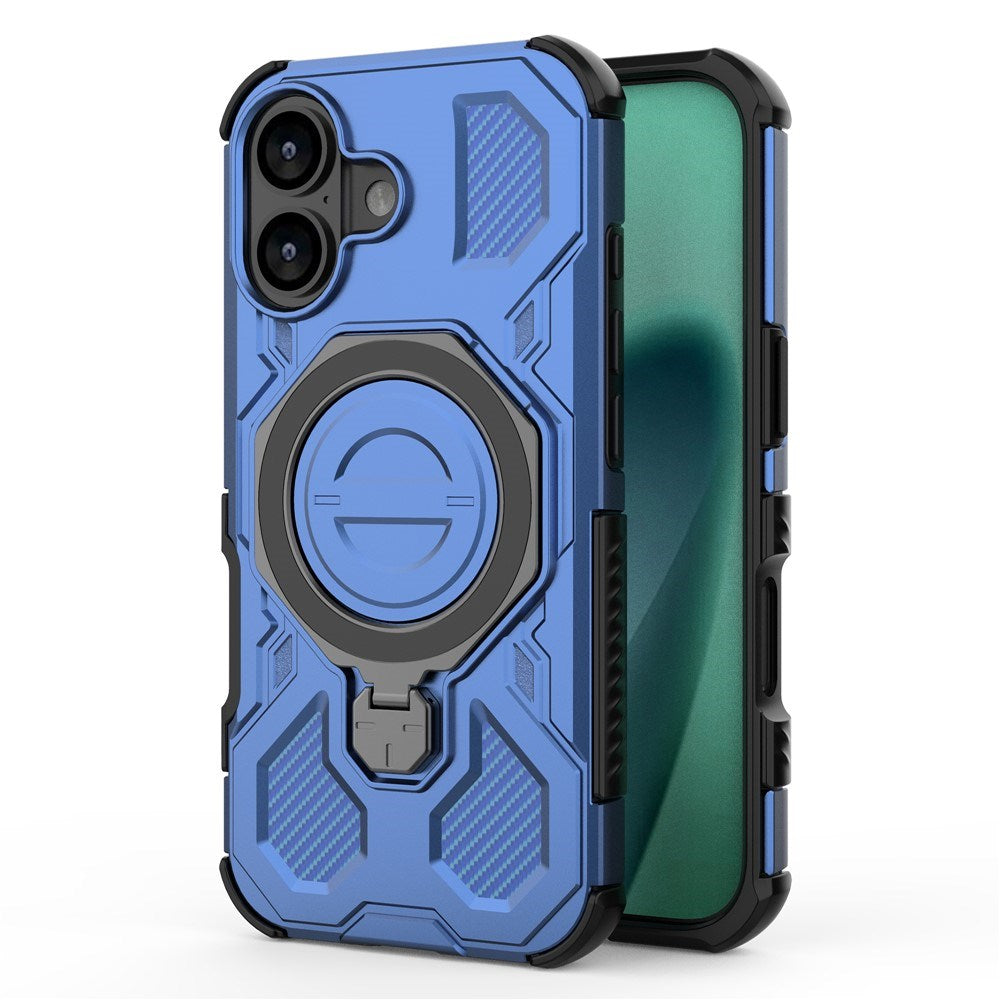 EIDERWOOD iPhone 17 Håndverkerdeksel med Magnetisk Kickstand – MagSafe Kompatibel – Blå