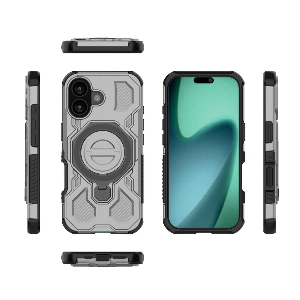 EIDERWOOD iPhone 17 Håndverkerdeksel med Magnetisk Kickstand – MagSafe Kompatibel – Grå