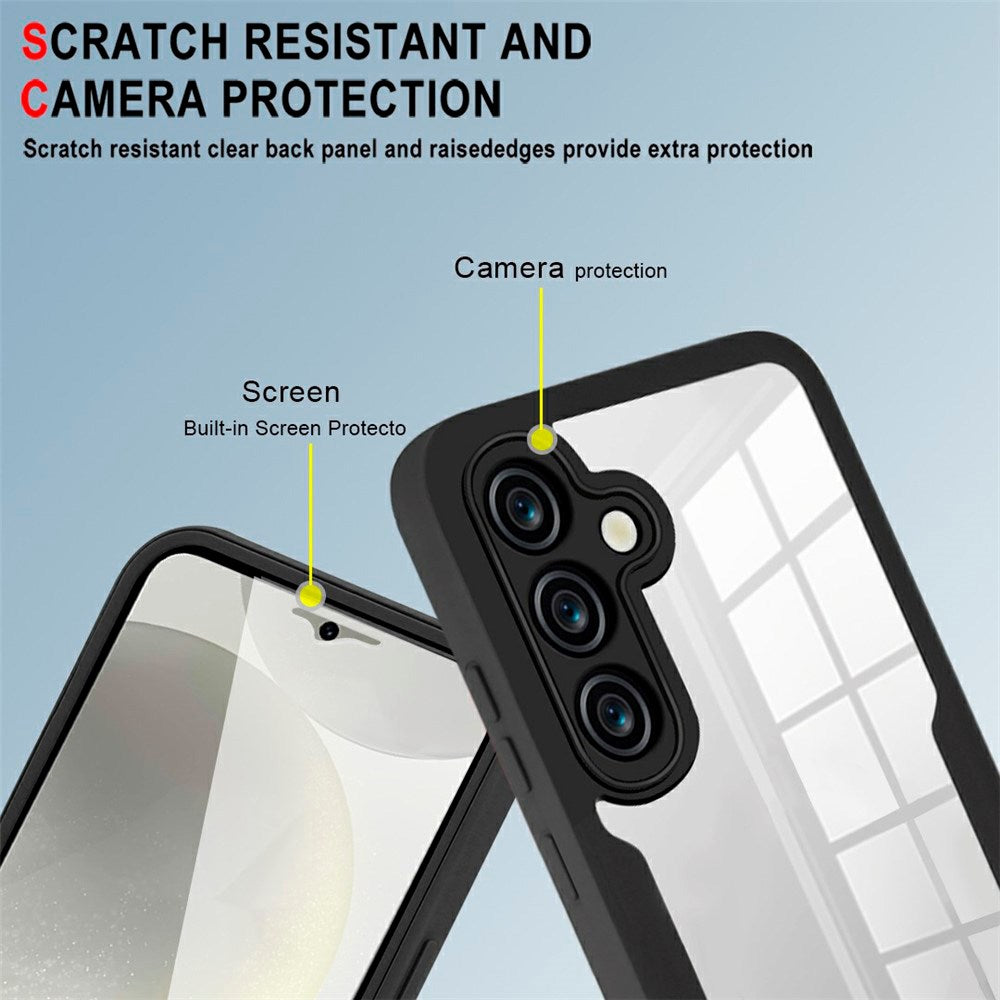 EIDERWOOD Samsung Galaxy S25 FE 2-i-1 Plast Skal m. Inbyggt Skärmskydd - Svart