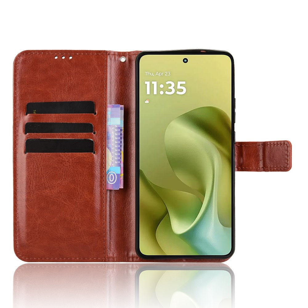 EIDERWOOD Motorola Moto G86 Power Konstläder Fodral med Kortfack & Ståfunktion - Brun