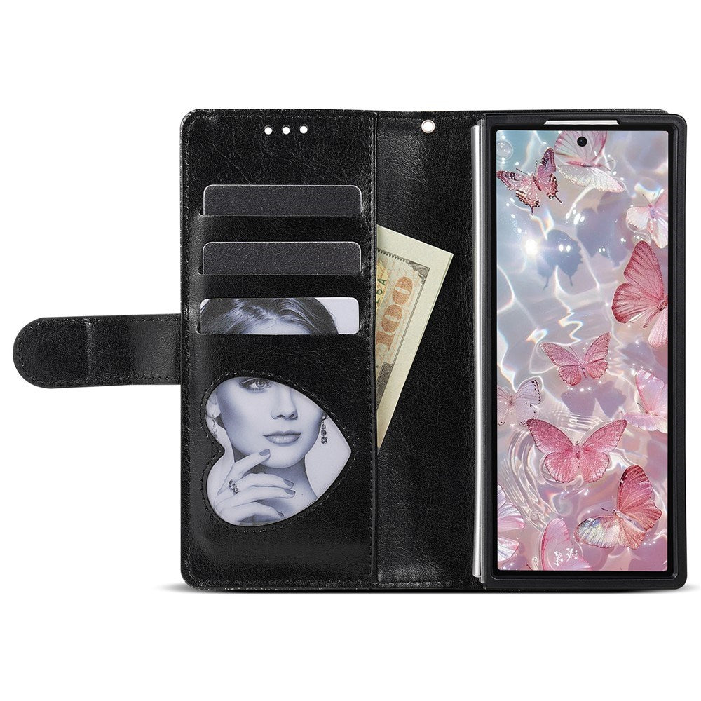 EIDERWOOD Samsung Galaxy Z Fold7 Glitter Fodral m. Plånbok & Rem - Svart