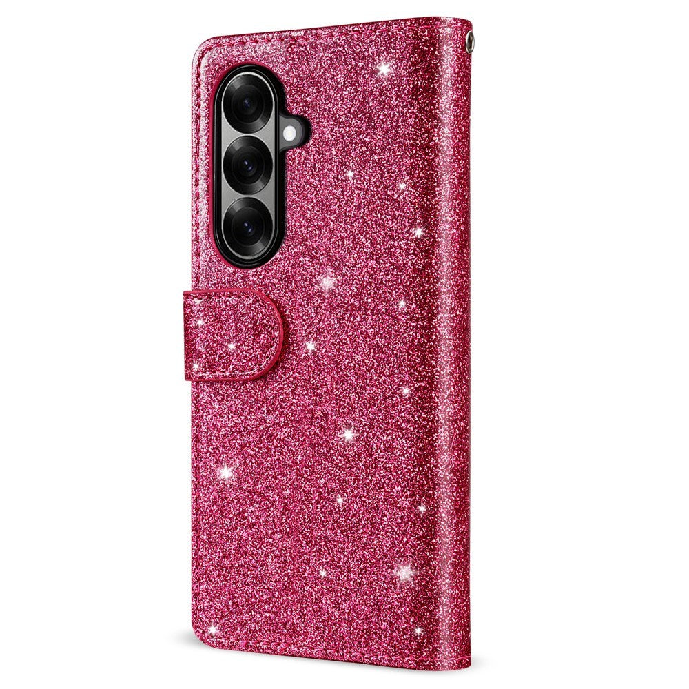 EIDERWOOD Samsung Galaxy Z Fold7 Glitter Fodral m. Plånbok & Rem - Rosa