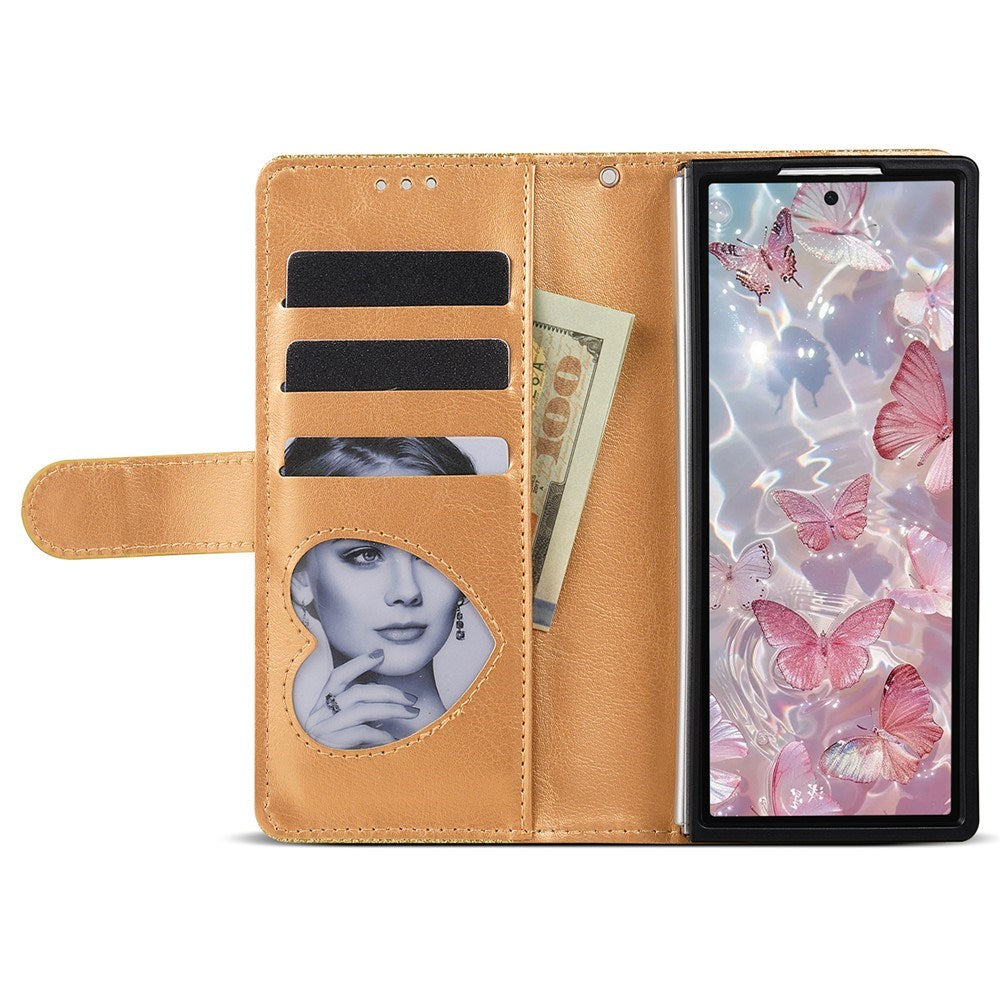 EIDERWOOD Samsung Galaxy Z Fold7 Glitter Fodral m. Plånbok & Rem - Guld
