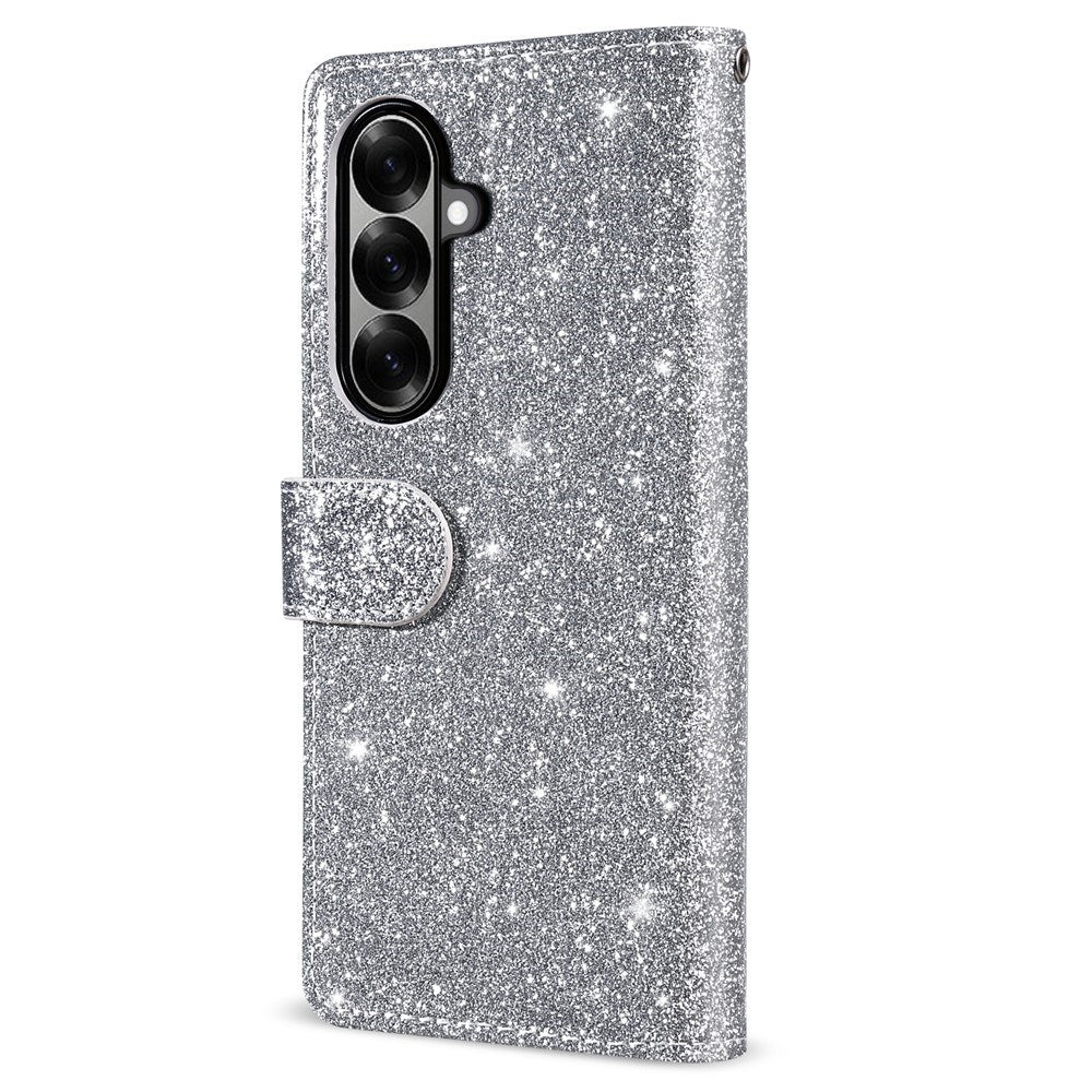 EIDERWOOD Samsung Galaxy Z Fold7 Glitter Fodral m. Plånbok & Rem - Silver