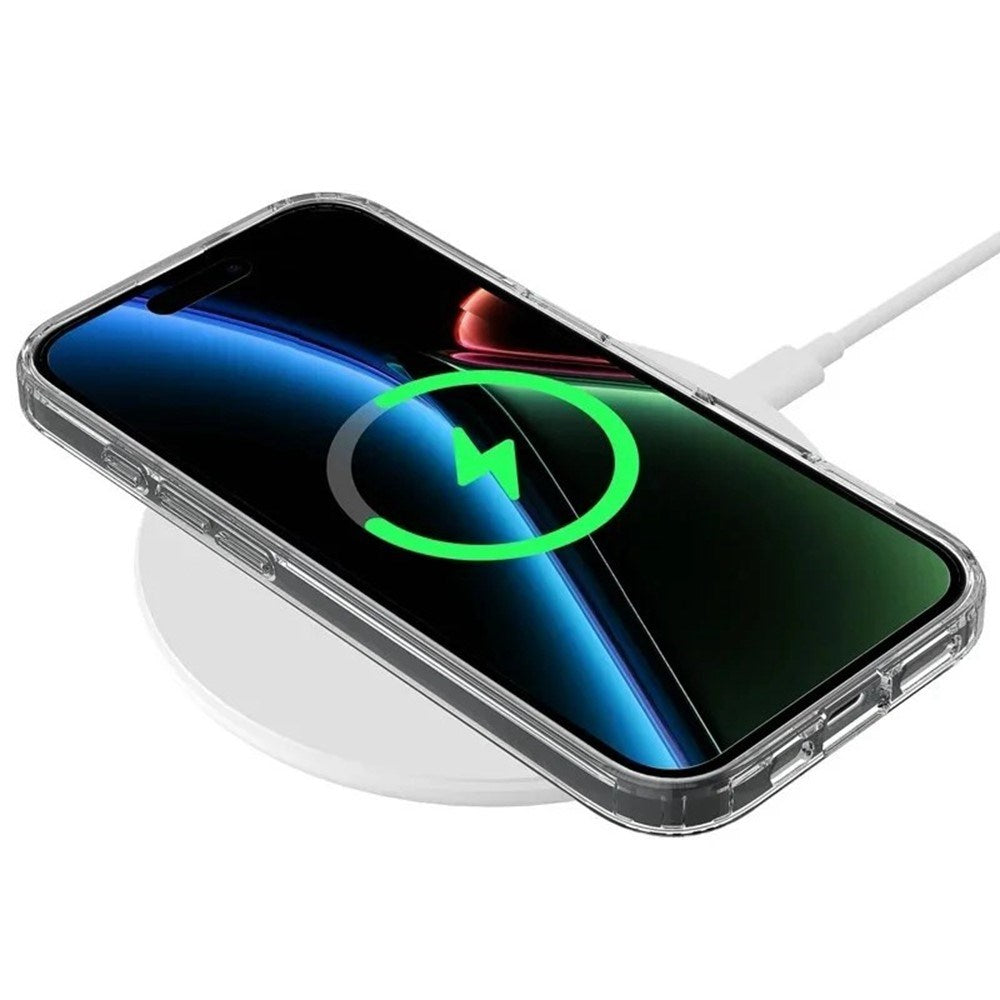 iPhone 17 Hybrid Skal inkl. 2 x Skärmskydd - MagSafe Kompatibel - Genomskinlig / Vit