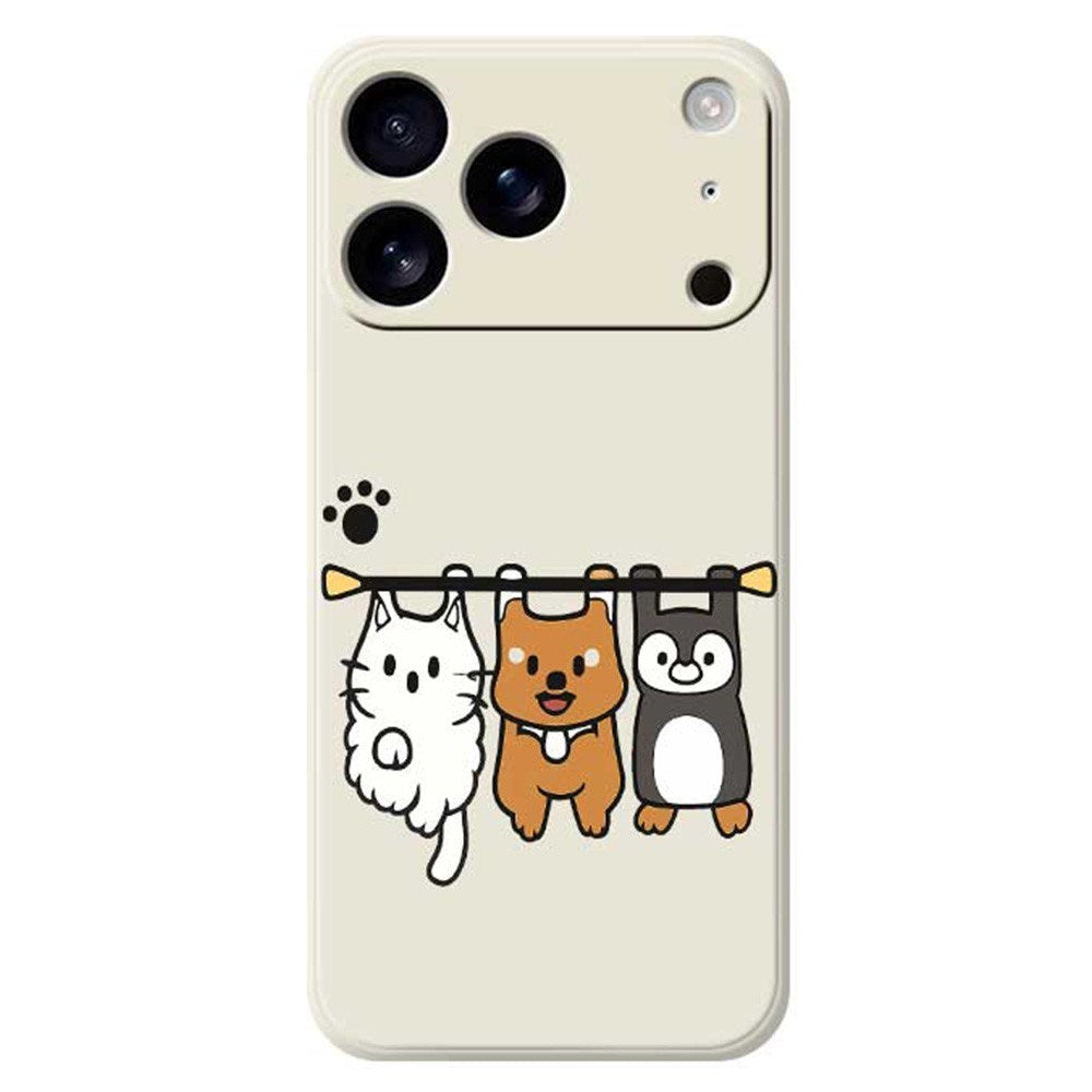 iPhone 17 Pro Flexibelt Plast Skal m. Djurmotiv - Beige