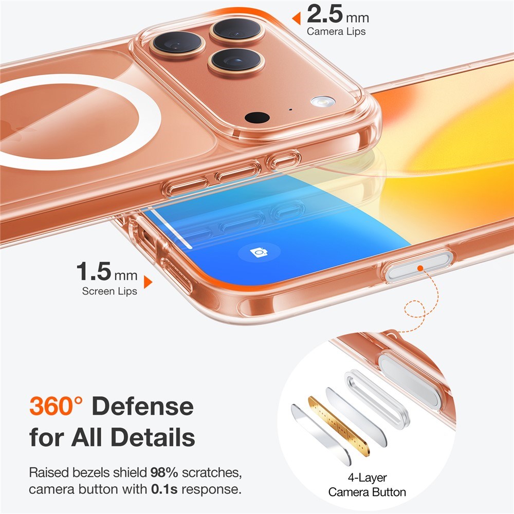 TORRAS iPhone 17 Pro Max Guardian Magnetic Hybrid Skal - MagSafe Kompatibel - Orange