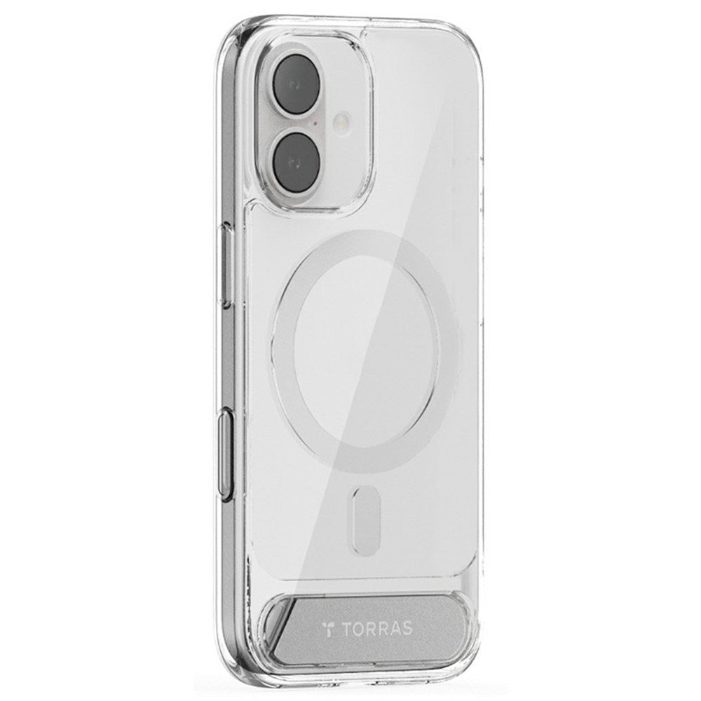 TORRAS iPhone 17 Pstand Hybrid Skal m. Kickstand - MagSafe Kompatibel - Genomskinlig