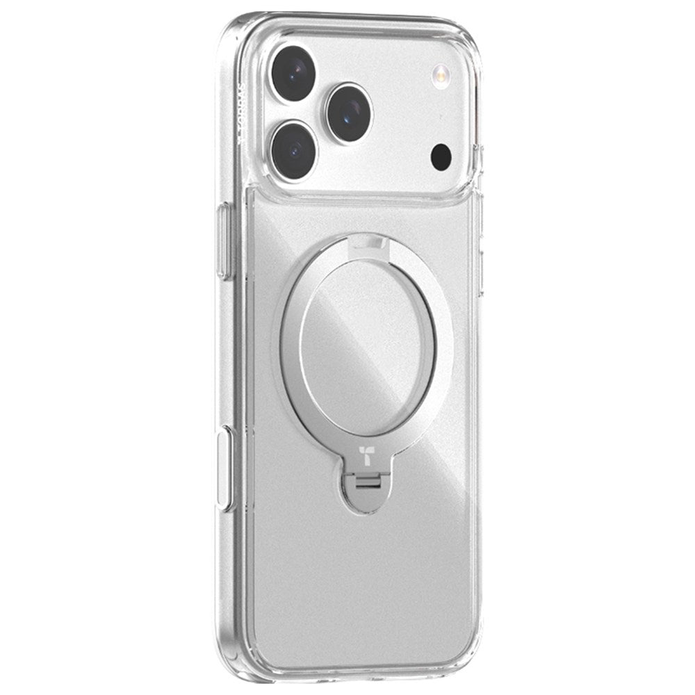 TORRAS iPhone 17 Pro Max Ostand Spin Hybrid Skal m. Roterande Kickstand - MagSafe Kompatibel - Genomskinlig