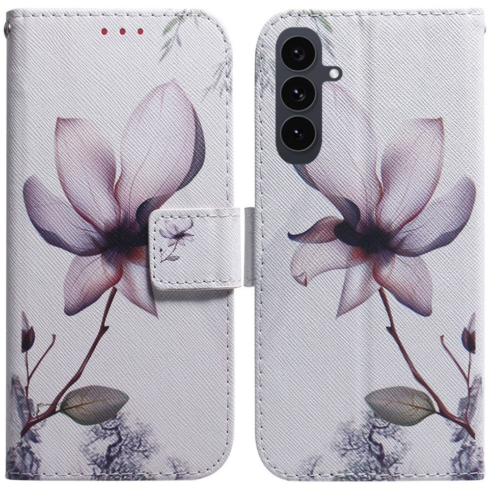 EIDERWOOD Samsung Galaxy S25 FE Konstläder Flip Fodral m. Motiv - Blomma