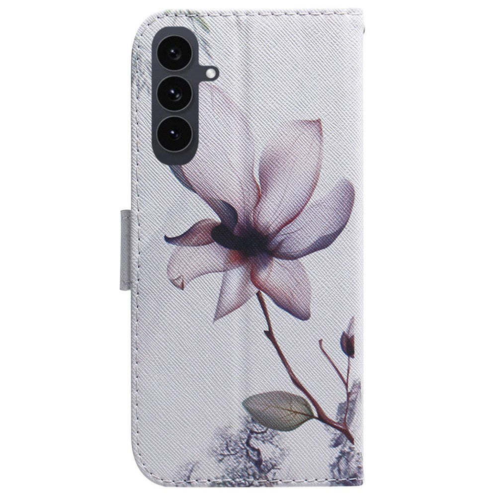 EIDERWOOD Samsung Galaxy S25 FE Konstläder Flip Fodral m. Motiv - Blomma