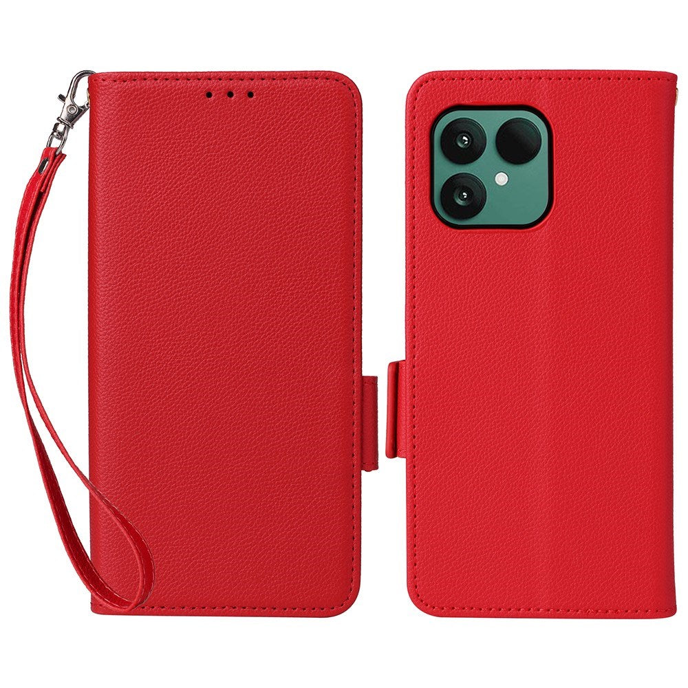 Fairphone (Gen. 6+ / Gen. 6) EIDERWOOD Konstläder Fodral m. Rem - Röd