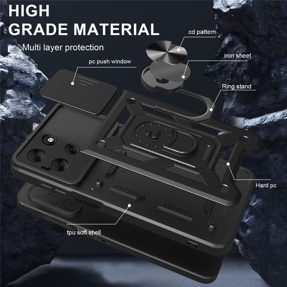 EIDERWOOD Motorola Moto G56 Hybrid Hantverkar Skal m. Kickstand & Cam Slider - Grön