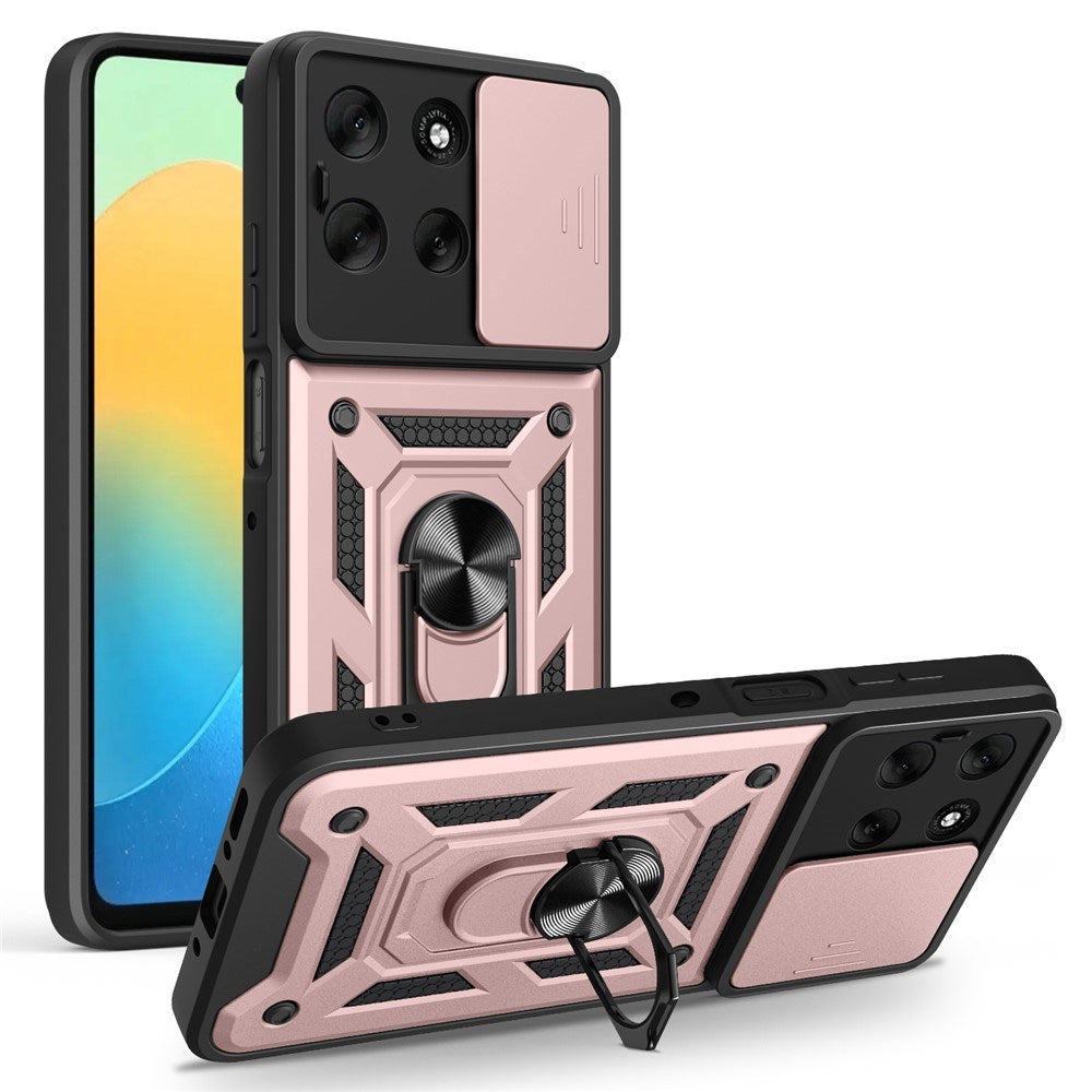 EIDERWOOD Motorola Moto G56 Hybrid Hantverkar Skal m. Kickstand & Cam Slider - Roséguld