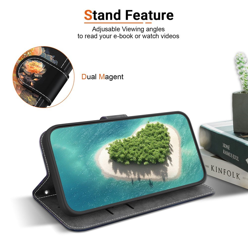 EIDERWOOD OnePlus Nord 5 Konstläder Fodral med Korthållare & Rem - Guldpion