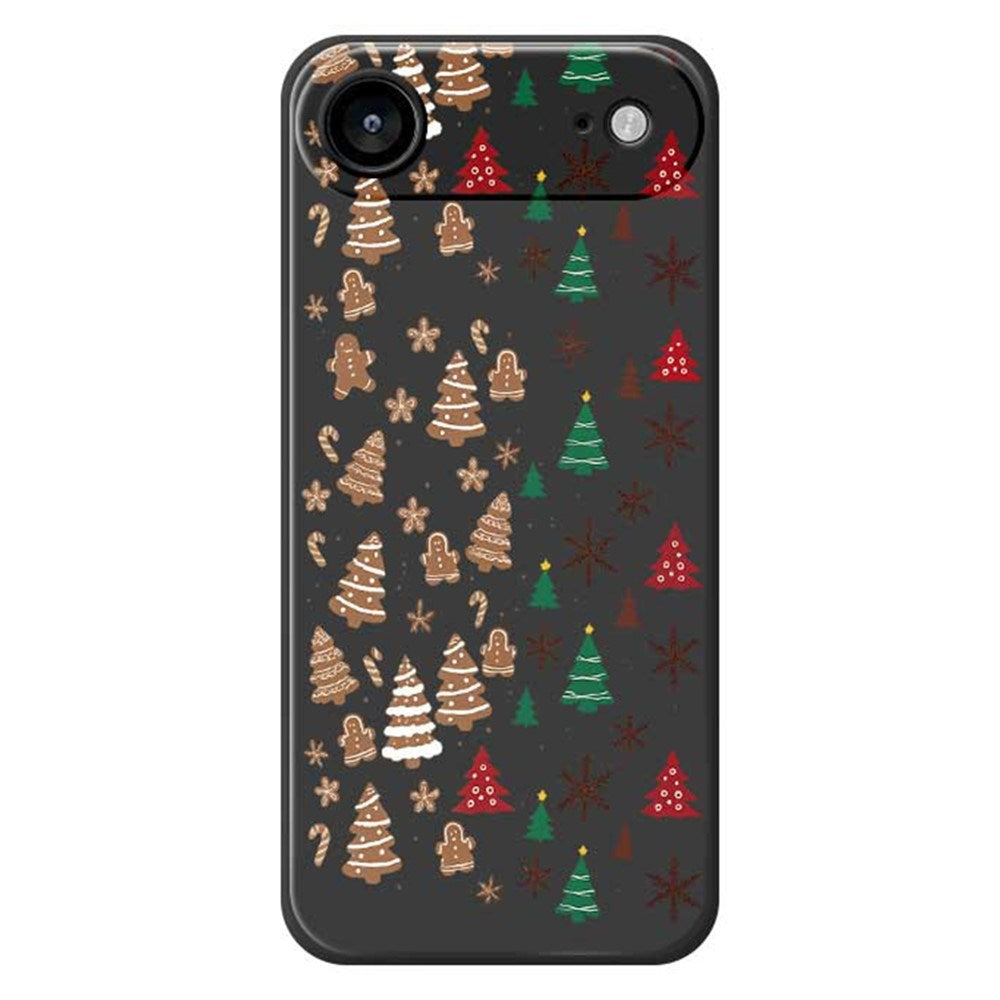 EIDERWOOD iPhone Air Jul Skal - Flexibel Plast - Pepparkaksgubbar & Julgranar / Svart