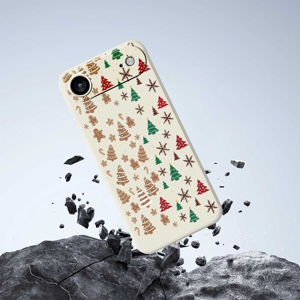 EIDERWOOD iPhone Air Jul Skal - Flexibel Plast - Pepparkaksgubbar & Julgranar / Svart