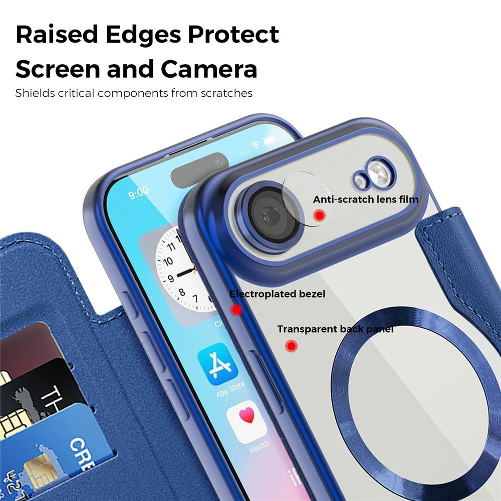 EIDERWOOD iPhone Air Fodral med Genomskinlig Baksida - MagSafe Kompatibel - Mörkblå