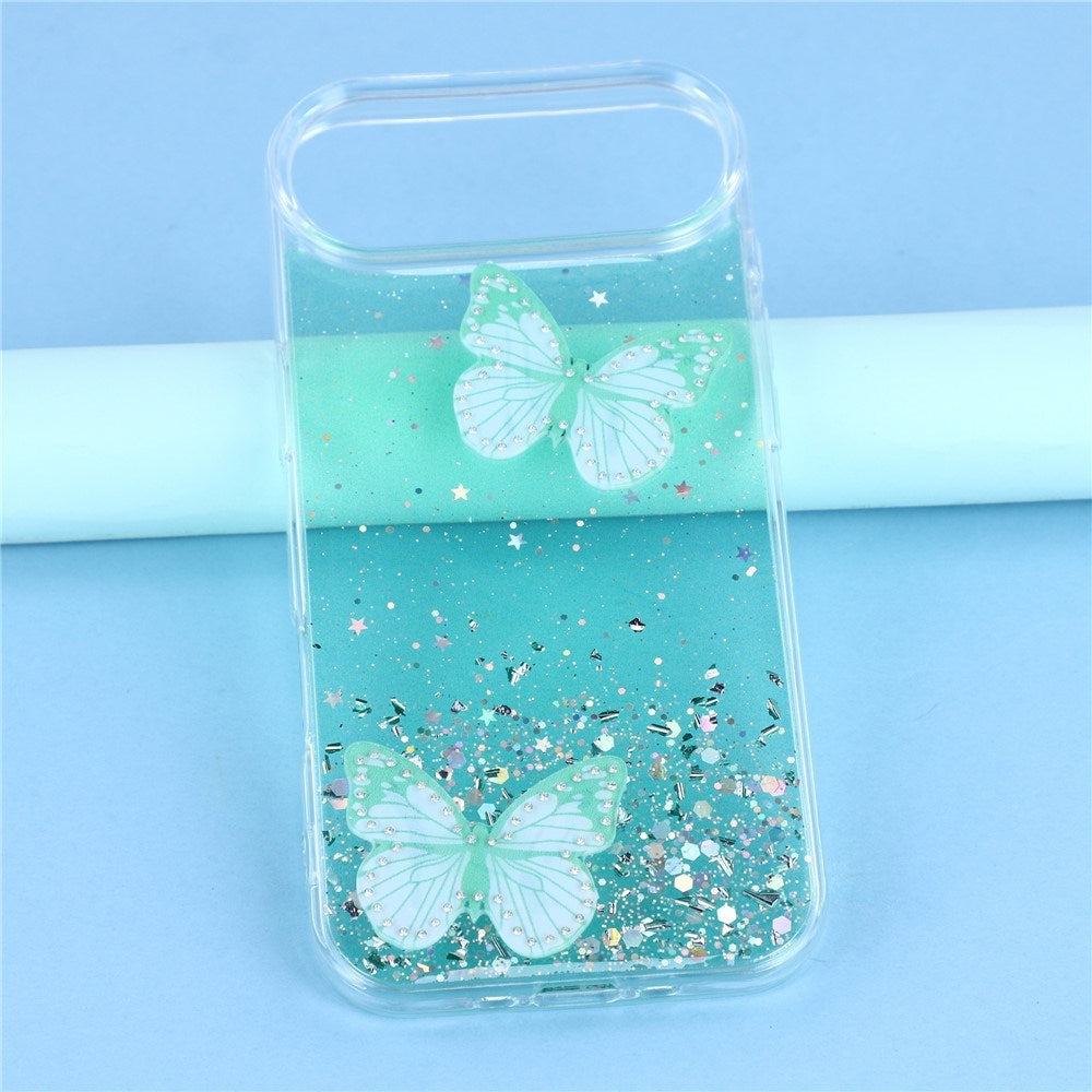 EIDERWOOD iPhone Air Flexibelt Plast Skal med Fjärilar - Genomskinlig / Grön