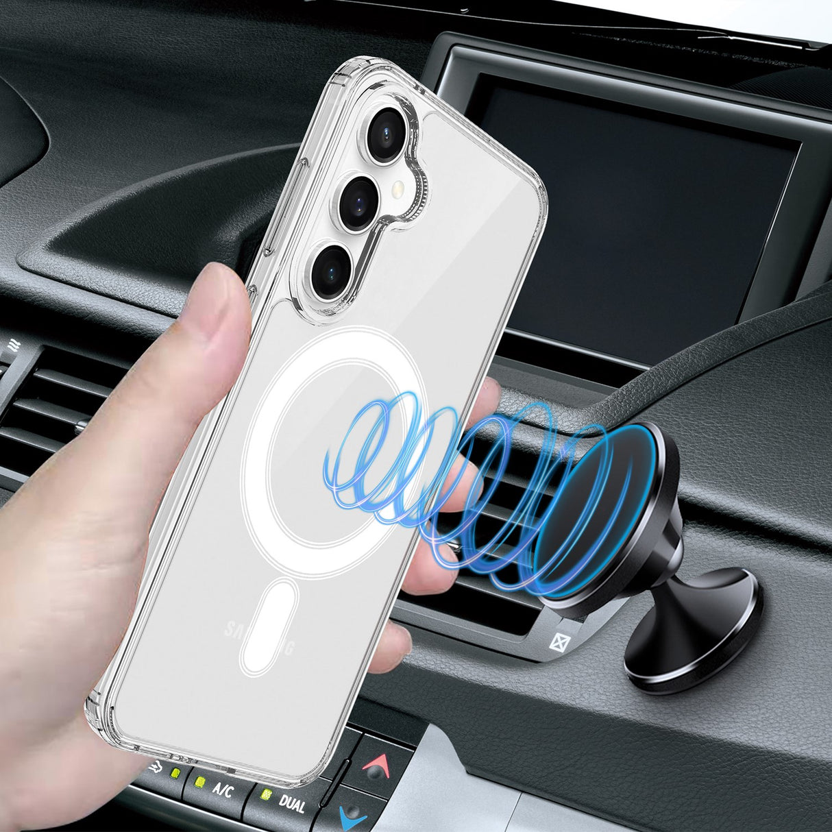 EIDERWOOD Samsung Galaxy S25 FE Hybrid Plast Skal - MagSafe Kompatibelt - Genomskinlig / Vit