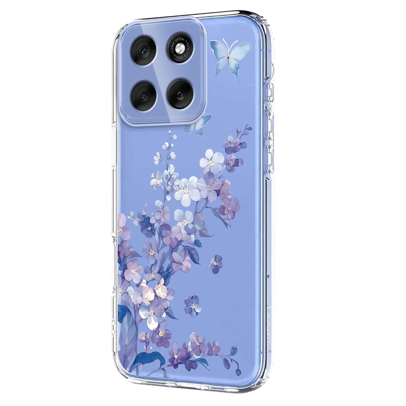 EIDERWOOD Motorola Moto G56 Flexibelt Plast Skal med Blommotiv - Genomskinlig / Violer