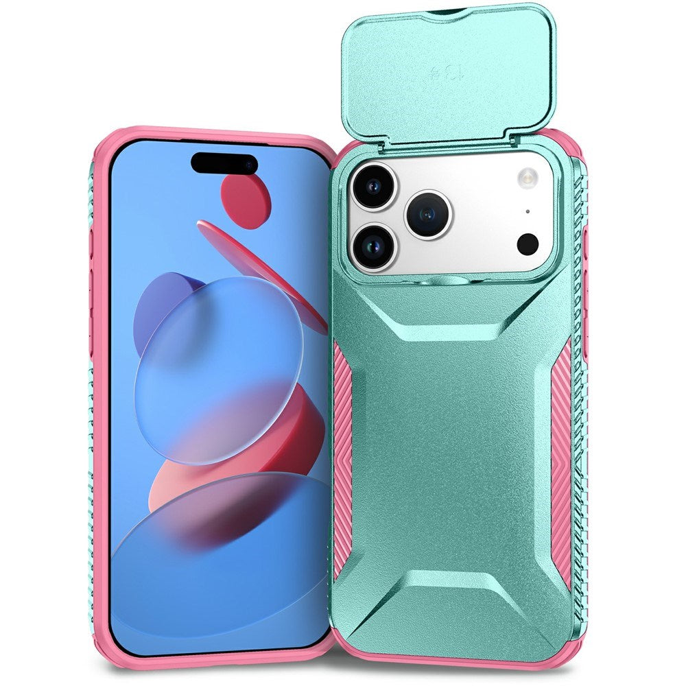 iPhone 18 Pro Max / 17 Pro Max EIDERWOOD Hybrid Plast Skal m. Cam Slider - Turkos / Rosa