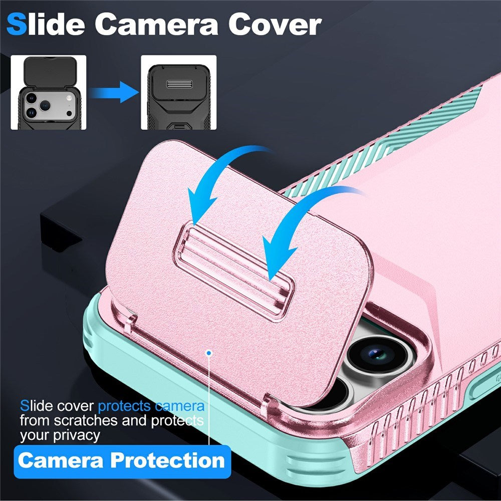 iPhone 18 Pro Max / 17 Pro Max EIDERWOOD Hybrid Plast Skal m. Cam Slider - Rosa / Turkos
