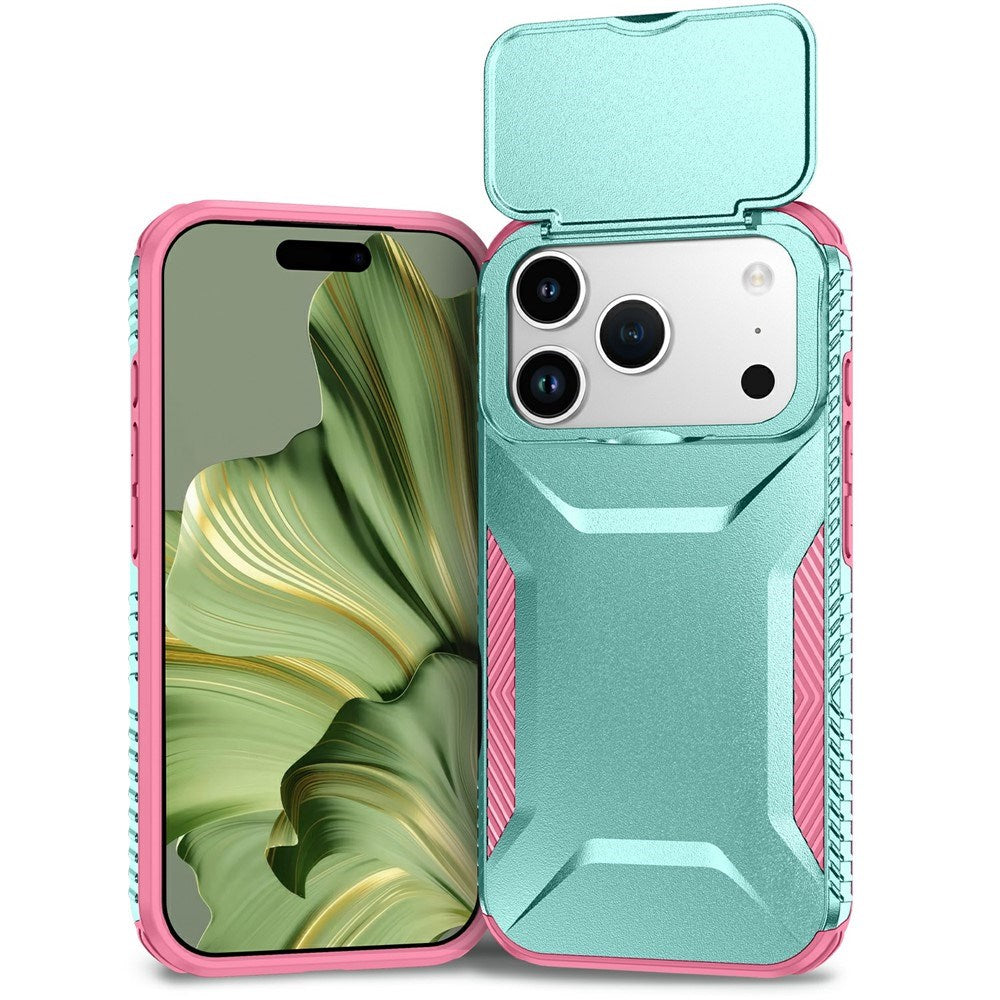 iPhone 18 Pro / 17 Pro EIDERWOOD Hybrid Plast Skal m. Cam Slider - Turkos / Rosa