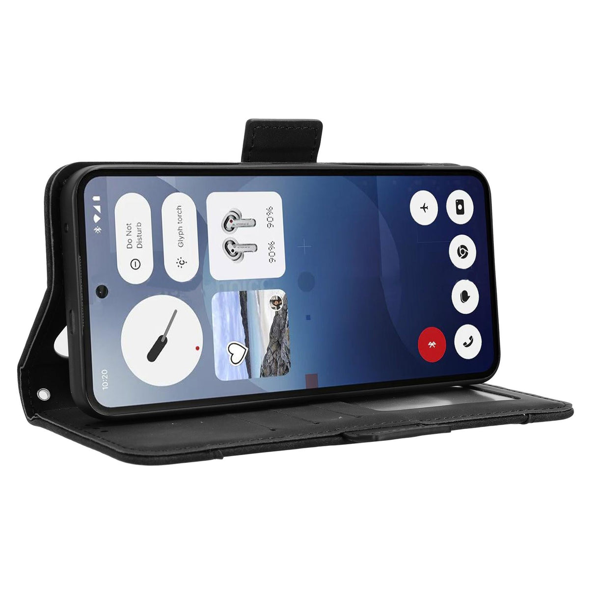 Nothing Phone (3) EIDERWOOD Konstläder Flip Fodral m. Kortficka - Svart