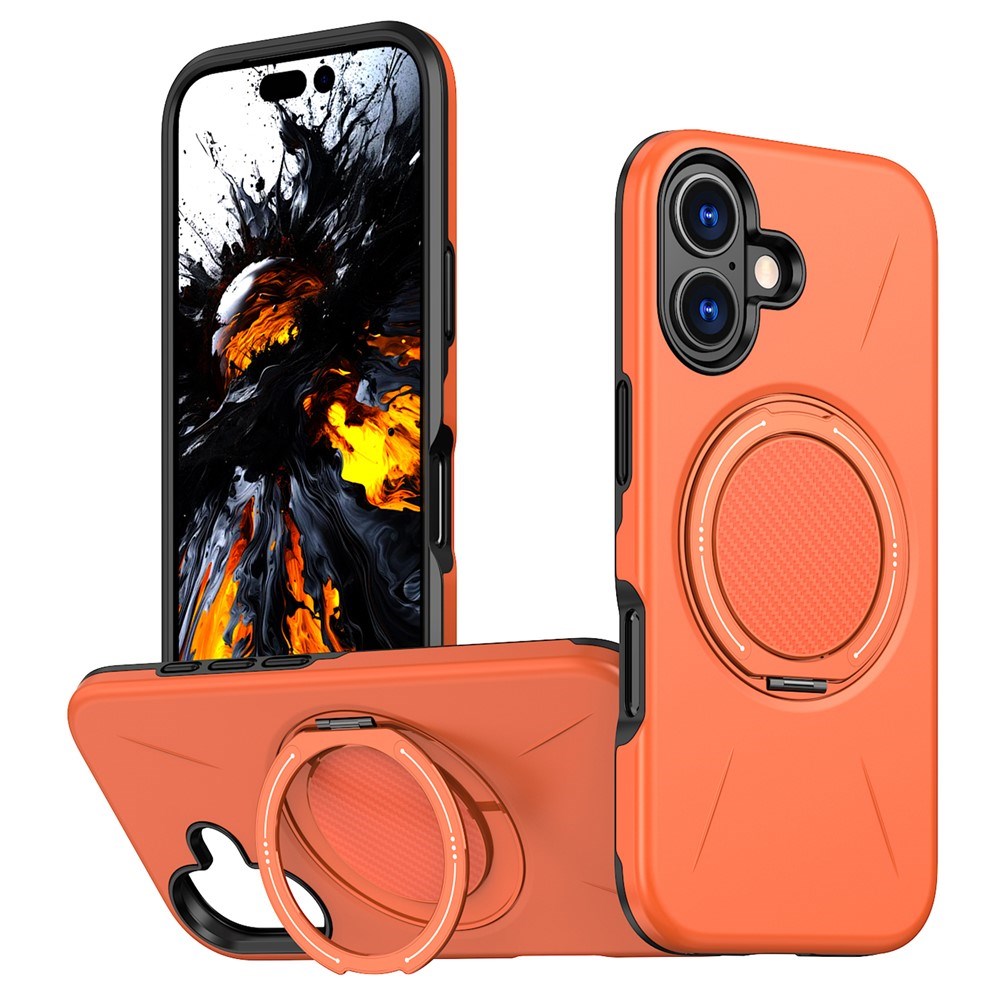 EIDERWOOD iPhone 17 Skal med Roterande Kickstand - MagSafe Kompatibel - Orange