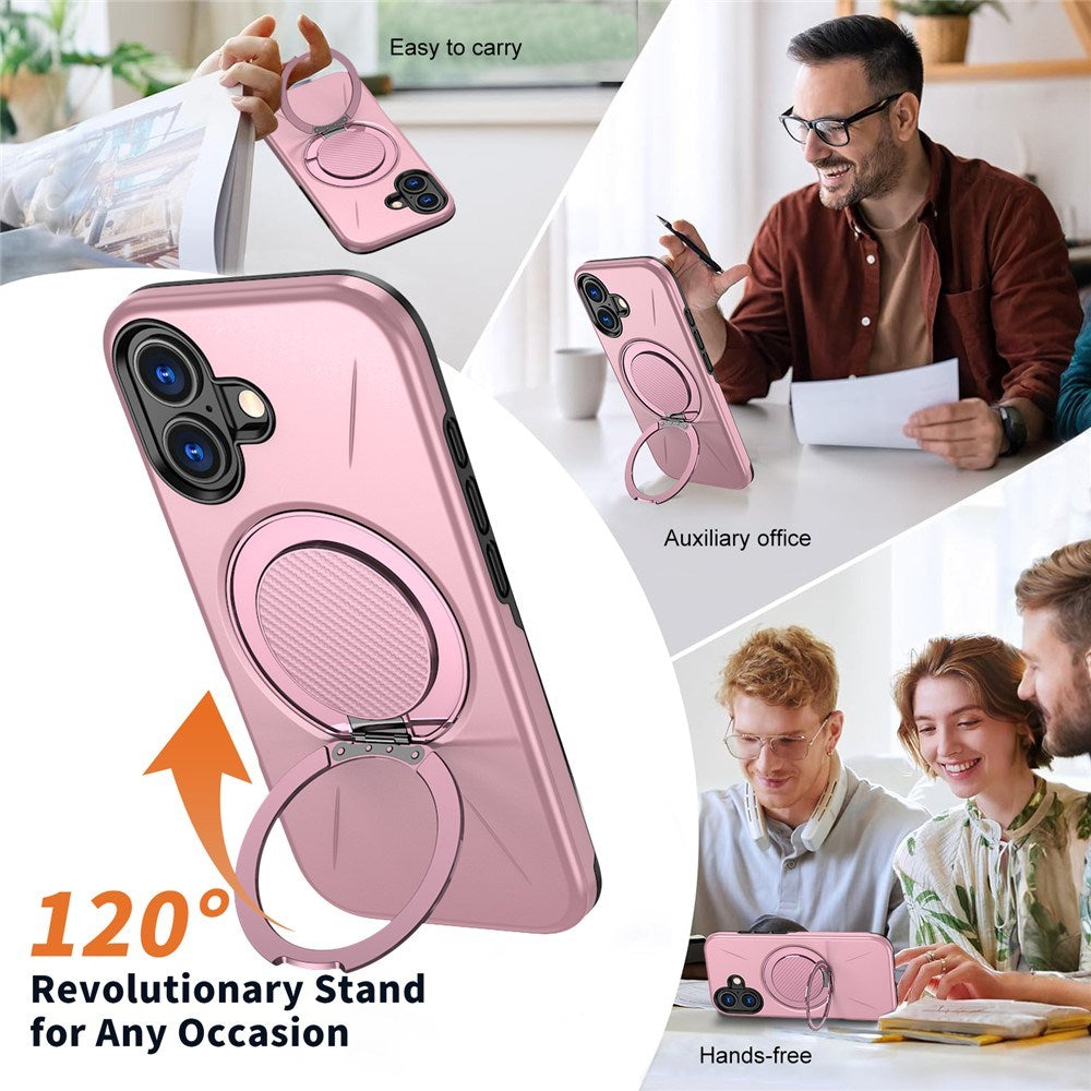 EIDERWOOD iPhone 17 Skal med Roterande Kickstand - MagSafe Kompatibel - Rosa