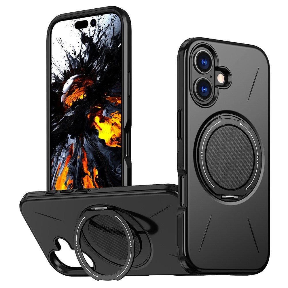 EIDERWOOD iPhone 17 Skal med Roterande Kickstand - MagSafe Kompatibel - Svart