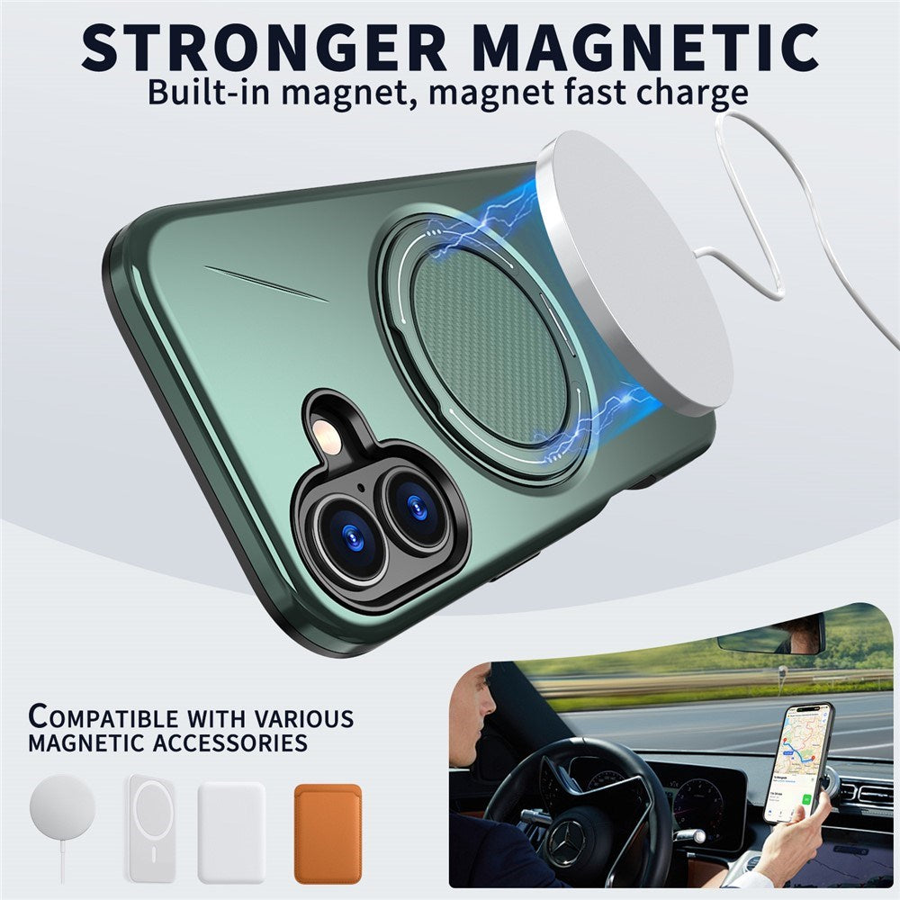 EIDERWOOD iPhone 17 Skal med Roterande Kickstand - MagSafe Kompatibel - Grön