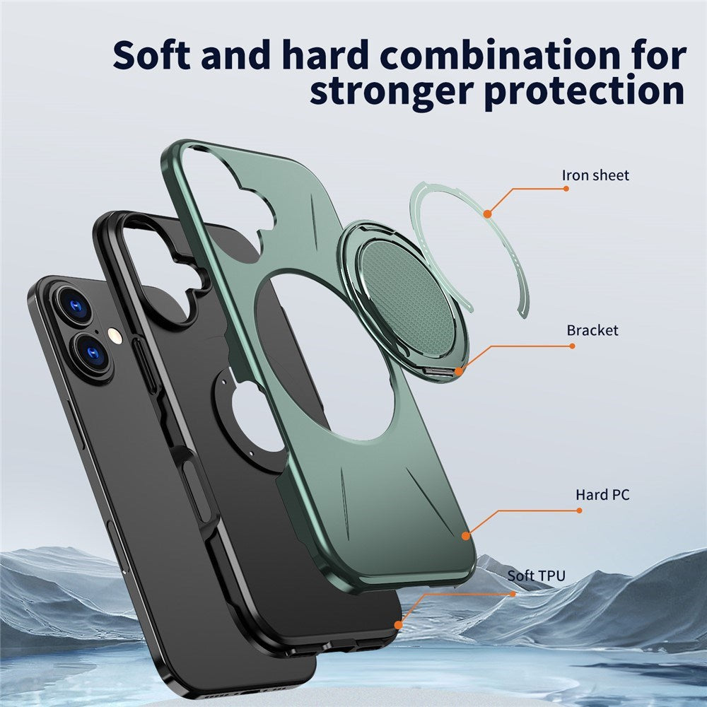 EIDERWOOD iPhone 17 Skal med Roterande Kickstand - MagSafe Kompatibel - Grön