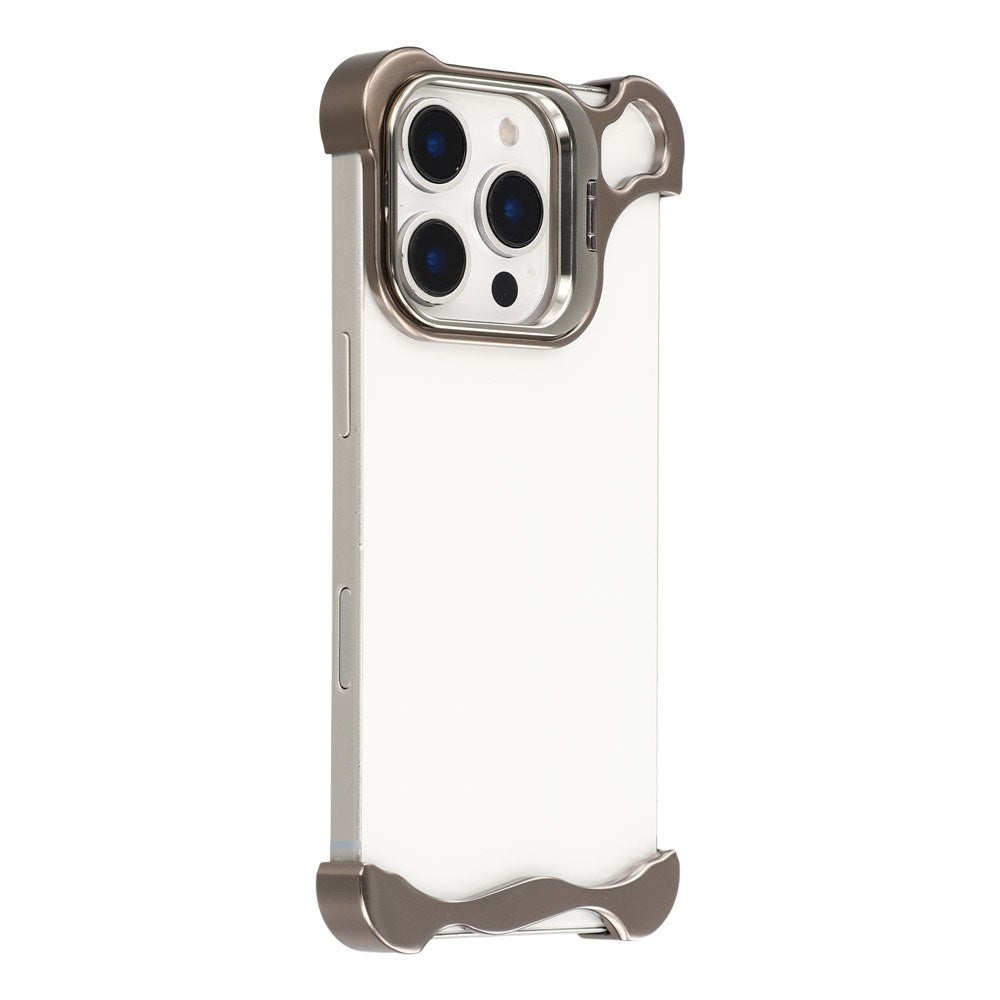 iPhone 16 Pro Tvådelat Metall Bumper Skal m. Stödfunktion & Linsskydd - Titanium