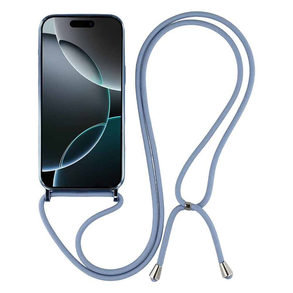 EIDERWOOD iPhone 17 Pro Max Flexibelt Plast Skal med Justerbar Rem - MagSafe Kompatibel - Genomskinlig / Blå