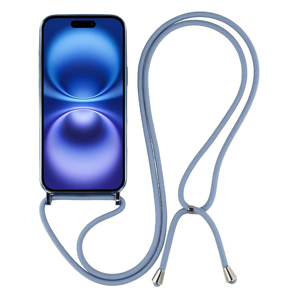 EIDERWOOD iPhone 17 Flexibelt Plast Skal med Justerbar Rem - MagSafe Kompatibel - Genomskinlig / Blå