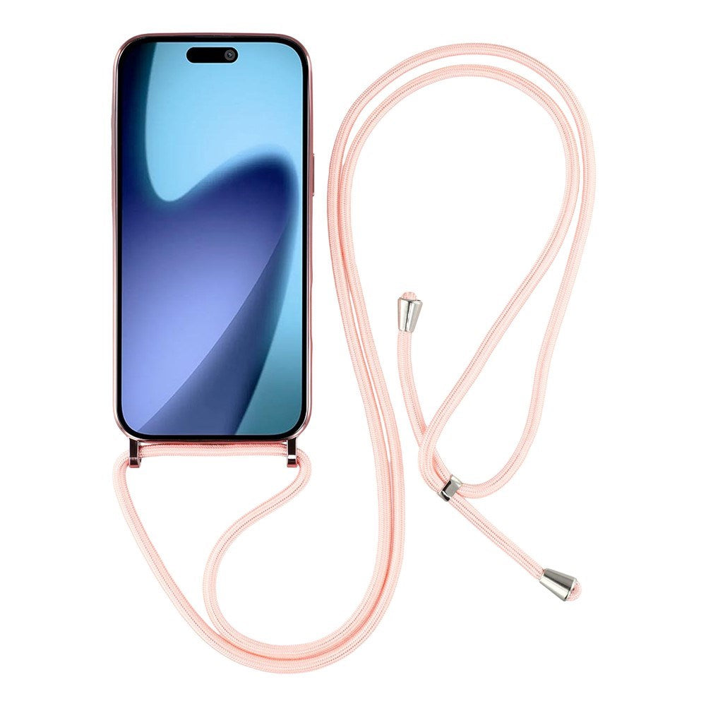 EIDERWOOD iPhone Air Flexibelt Plast Skal med Justerbar Rem - MagSafe Kompatibel - Genomskinlig / Rosa