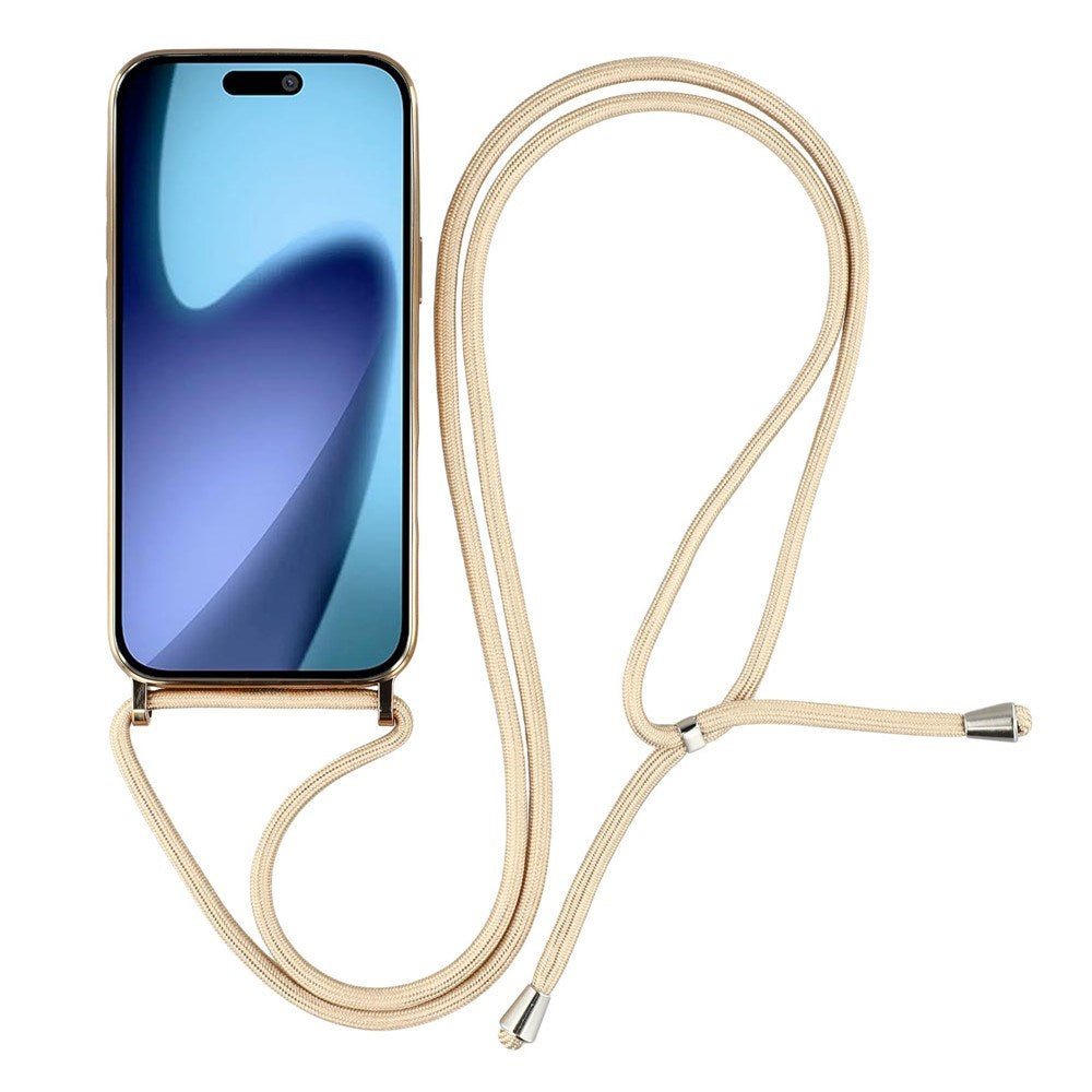 EIDERWOOD iPhone Air Flexibelt Plast Skal med Justerbar Rem - MagSafe Kompatibel - Genomskinlig / Guld