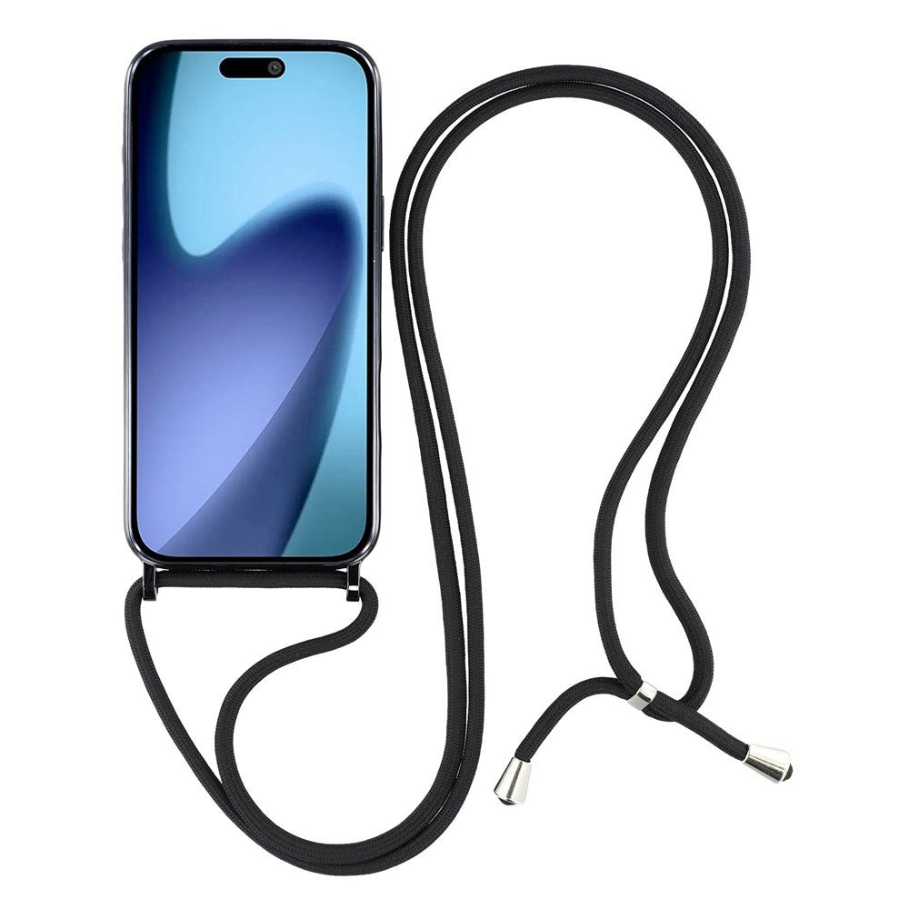 EIDERWOOD iPhone Air Flexibelt Plast Skal med Justerbar Rem - MagSafe Kompatibel - Genomskinlig / Svart