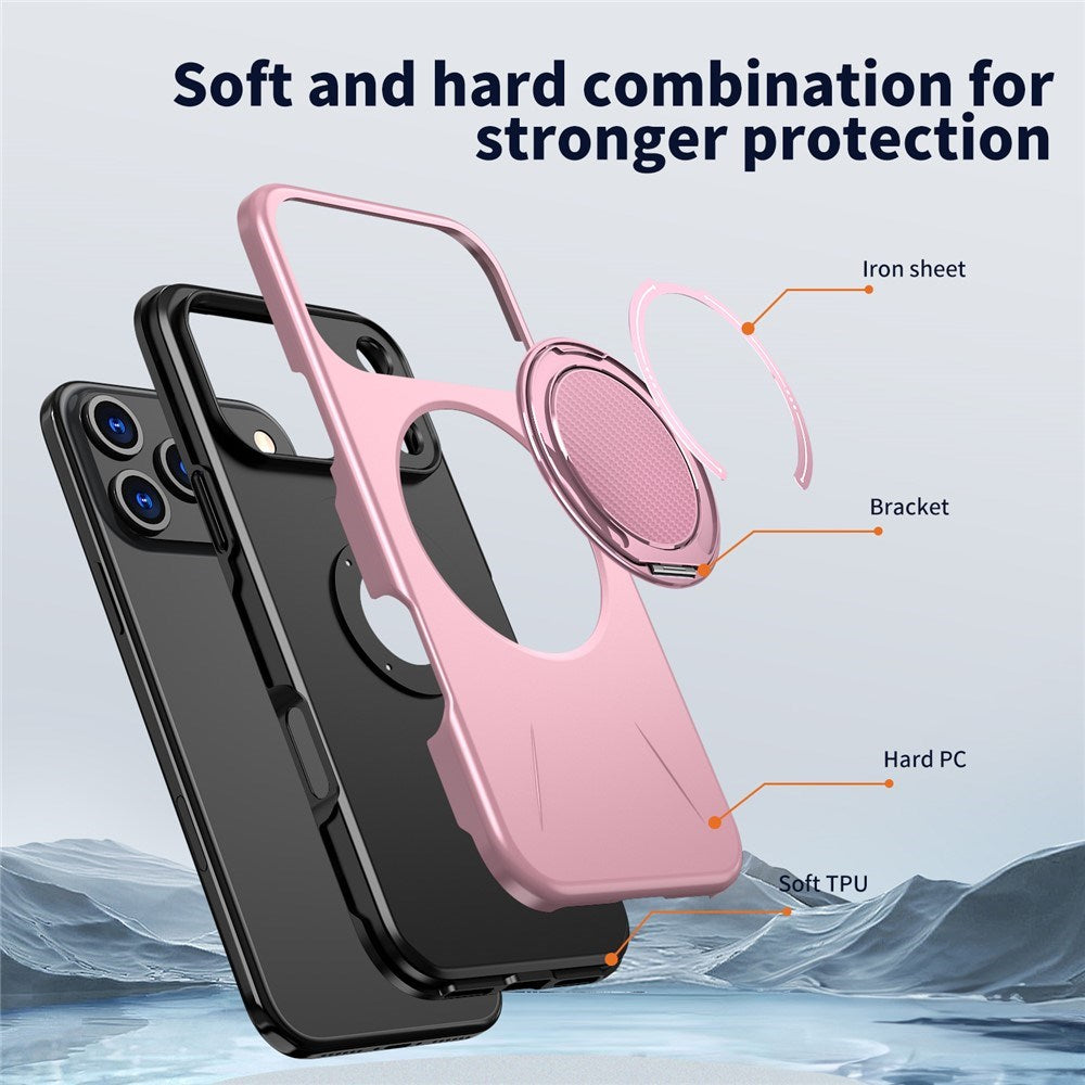 EIDERWOOD iPhone 17 Pro Max Skal med Roterande Kickstand - MagSafe Kompatibel - Rosa